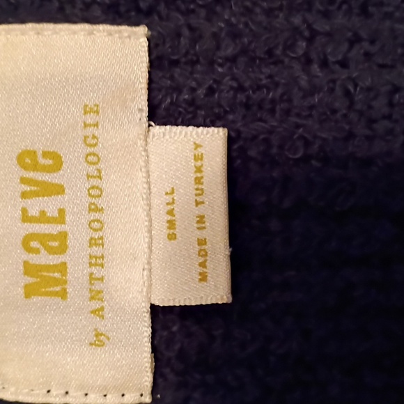 Anthropologie Maeve Navy Sleeveless Sweater with Striped Hem - Picture 2 of 4